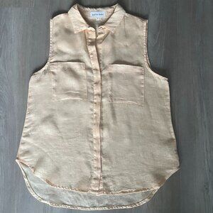 Bella Dahl Womens 100% Linen Sleeveless Butter Yellow Top Sz S Spring Summer